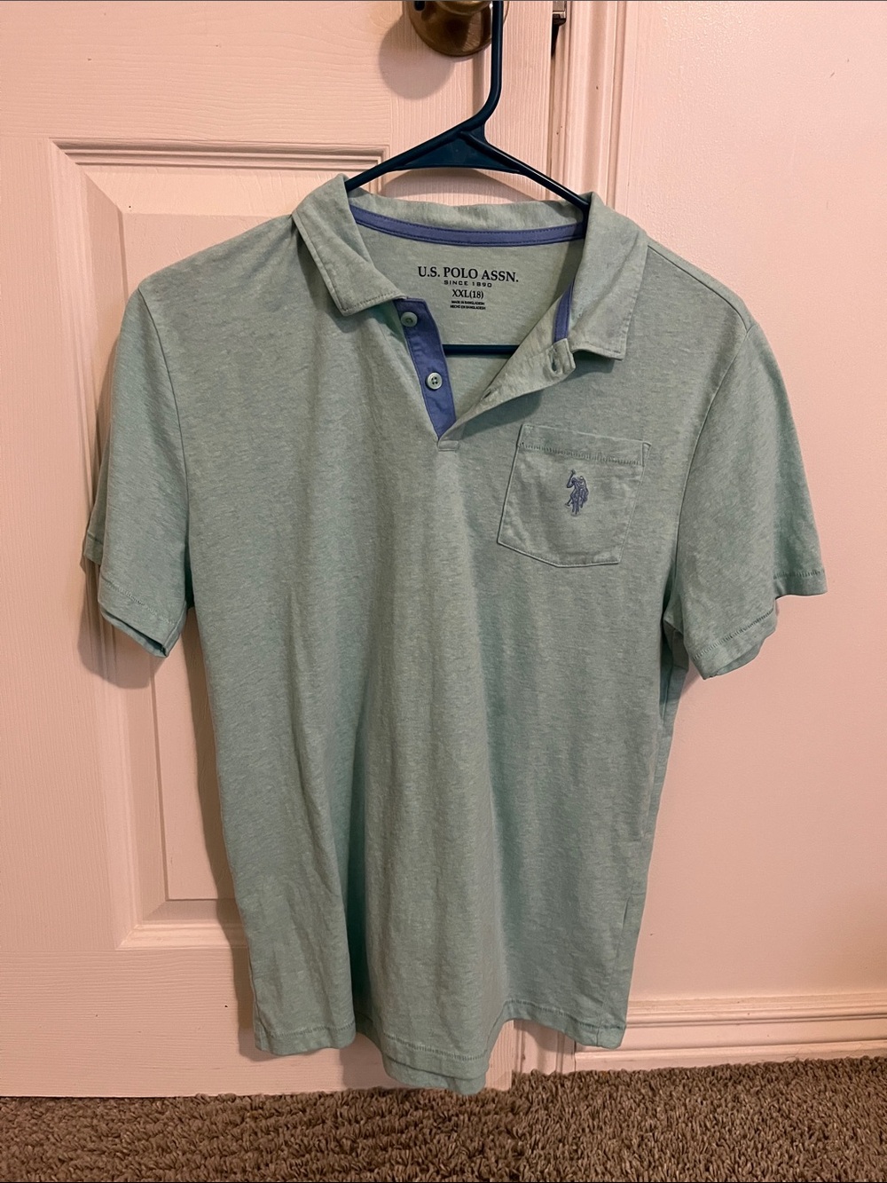 U.S. Polo Assn. Men's Mint Green Short-Sleeve Polo youth XXL